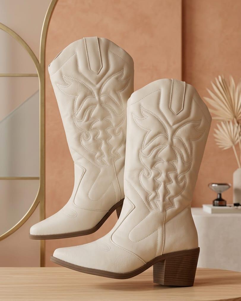 Ivory Western Boot